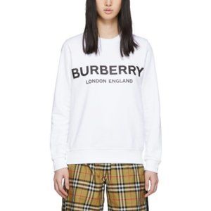 Burberry White Logo Sweatshirt